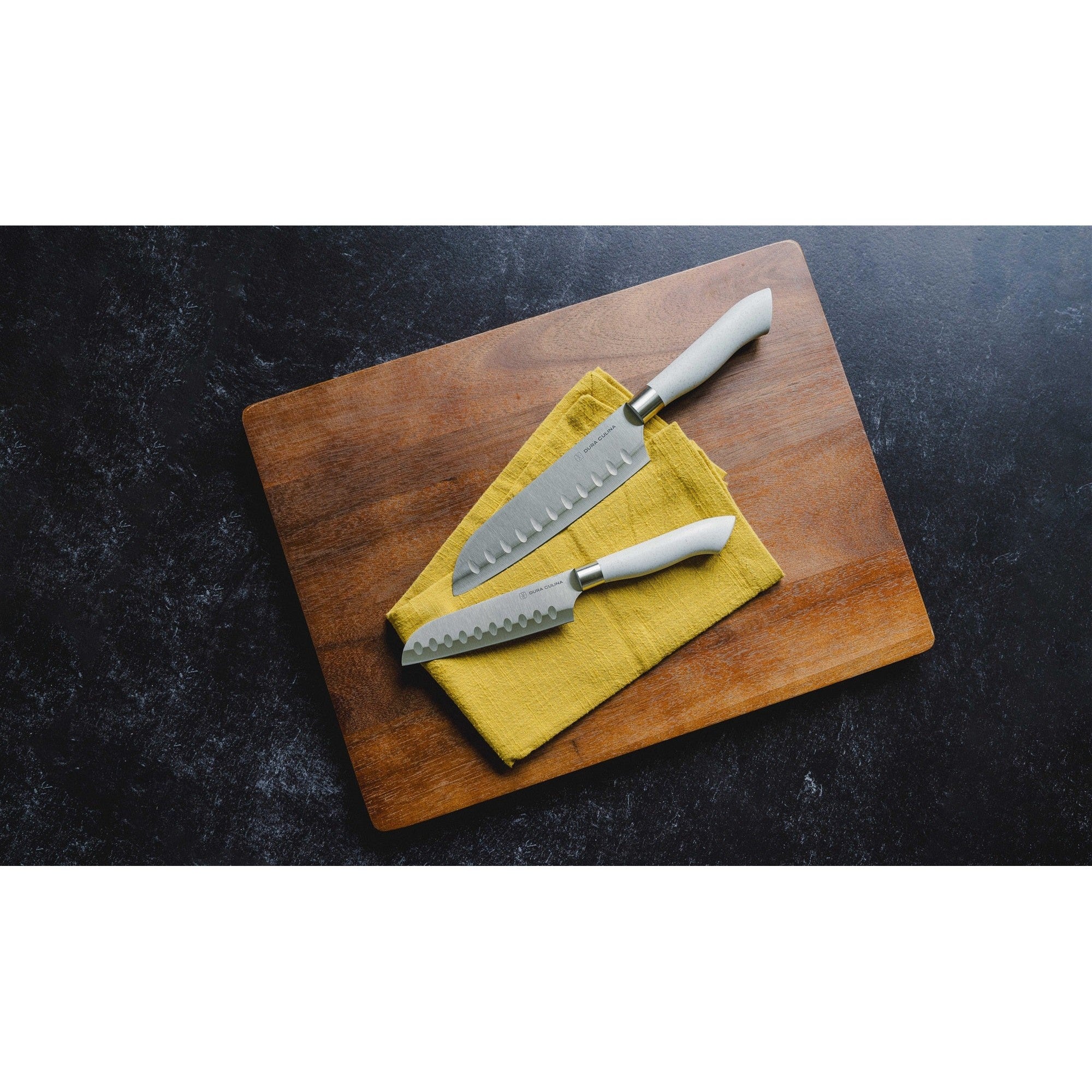 EcoCut 2 Piece Santoku Knife Set With Blade Guards, Grey-1