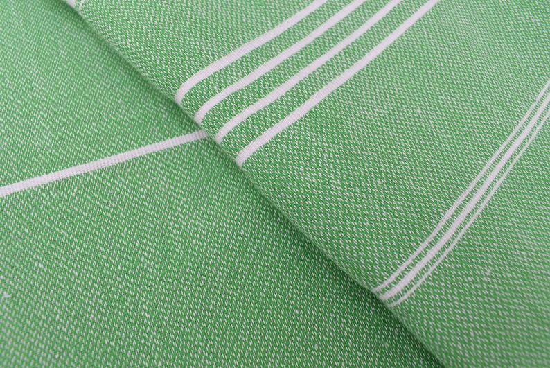 Green Monaco Turkish Towel – Lightweight Quick Dry Beach & Bath Towel, Luxury Turkish Cotton Spa Towel, Travel & Pool Towel-1