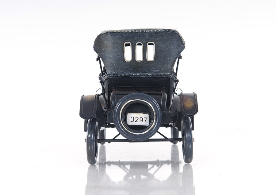 12" Black Metal c1908 Ford Model Car Tabletop Sculpture-2