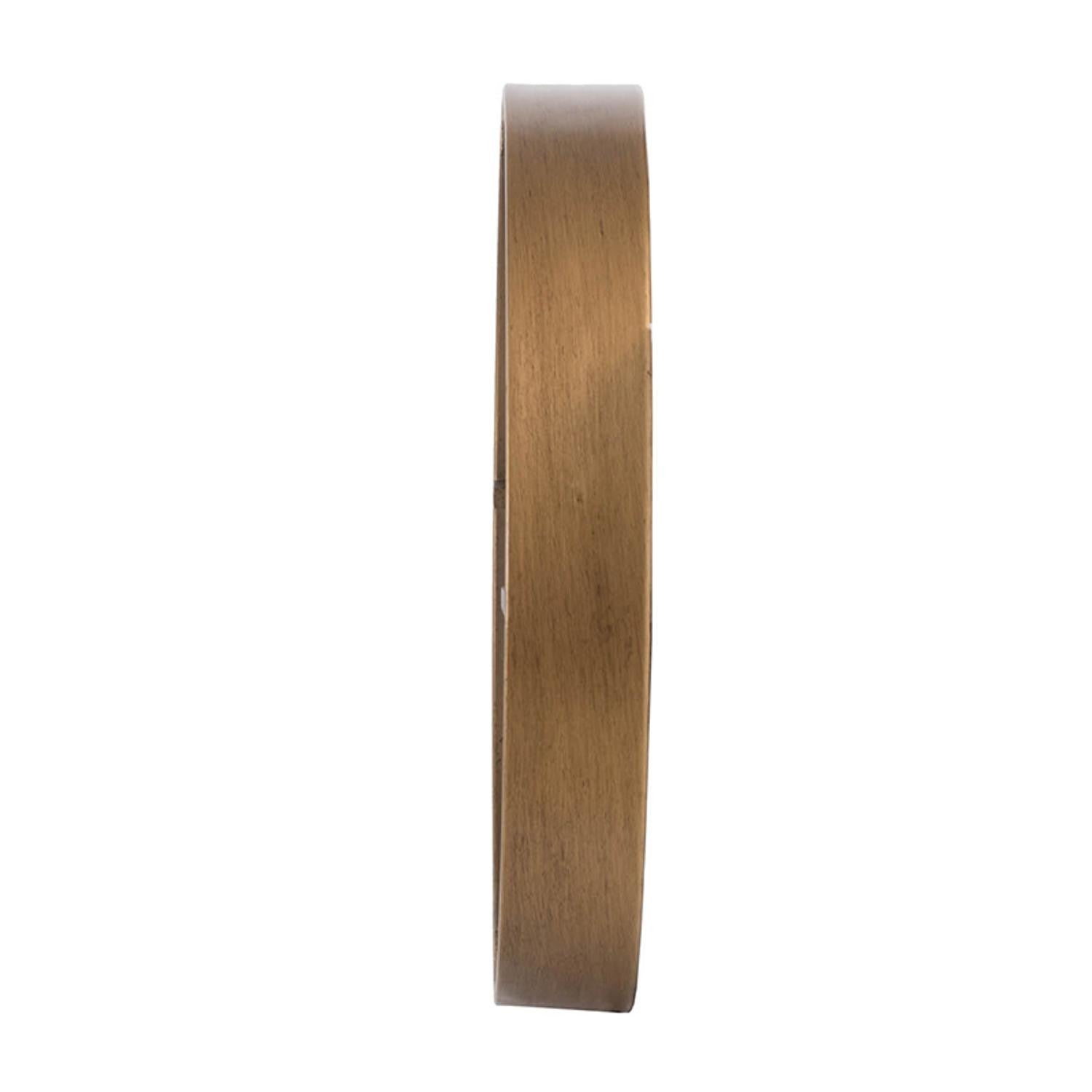 2" Round Gold And White Wood Analog Wall Clock-2