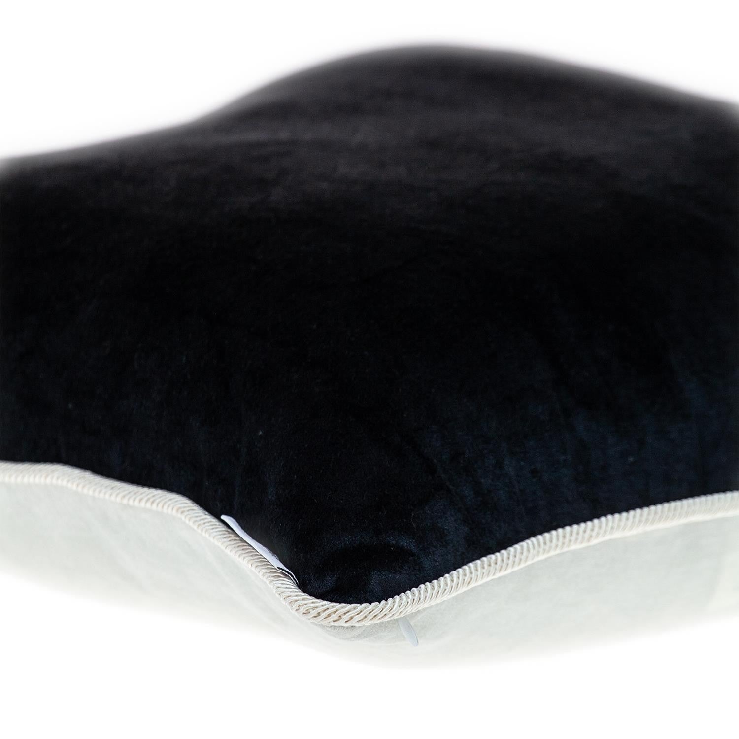 20" Black and White Throw Pillow-3