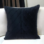 20" Black Cotton Blend Throw Pillow-1