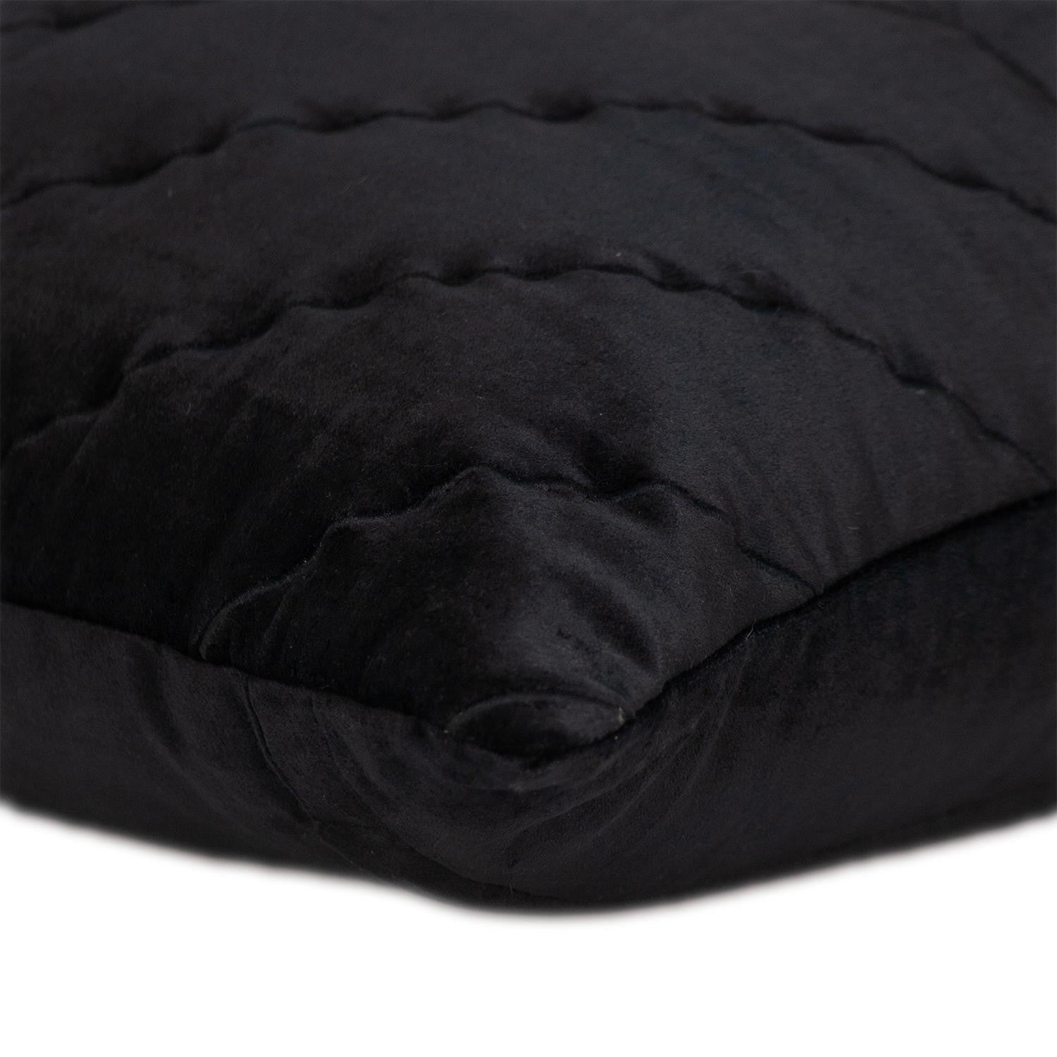 20" Black Cotton Blend Throw Pillow-5