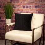 20" Black Cotton Blend Throw Pillow-6