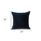 20" Black Cotton Blend Throw Pillow-2