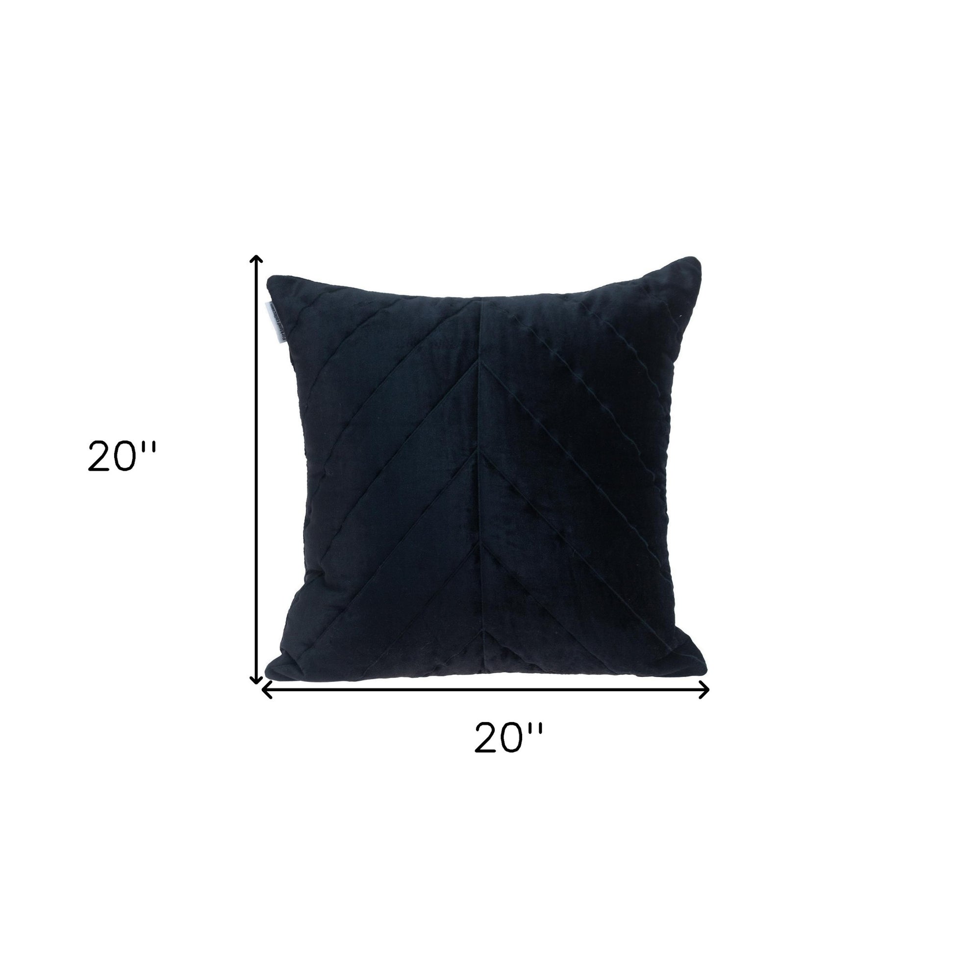 20" Black Cotton Blend Throw Pillow-2