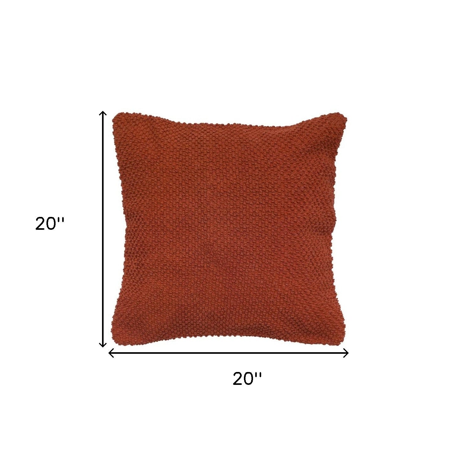 20" Orange Cotton Throw Pillow-4