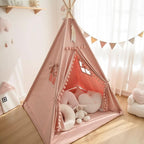 Kids Teepee Tent With Foldable Mat For Indoor Outdoor Play-3