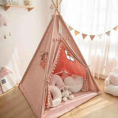 Kids Teepee Tent With Foldable Mat For Indoor Outdoor Play-3