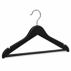 Black Plastic Rubber Coated Hangers - 1 Case (120 Hangers)-1