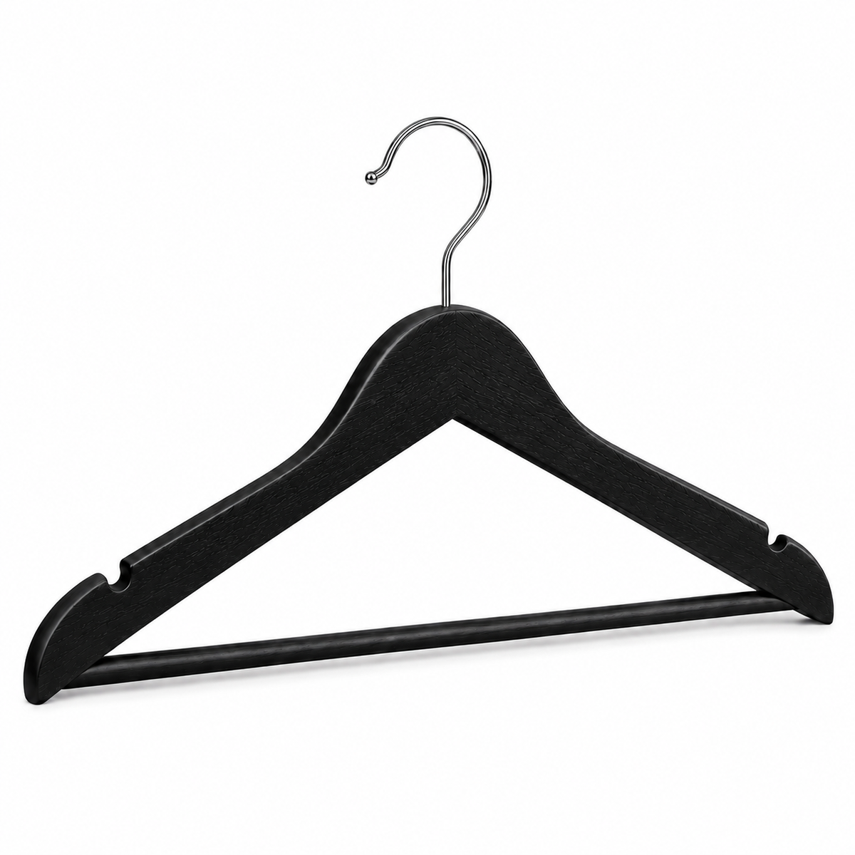 Black Plastic Rubber Coated Hangers - 1 Case (120 Hangers)-1