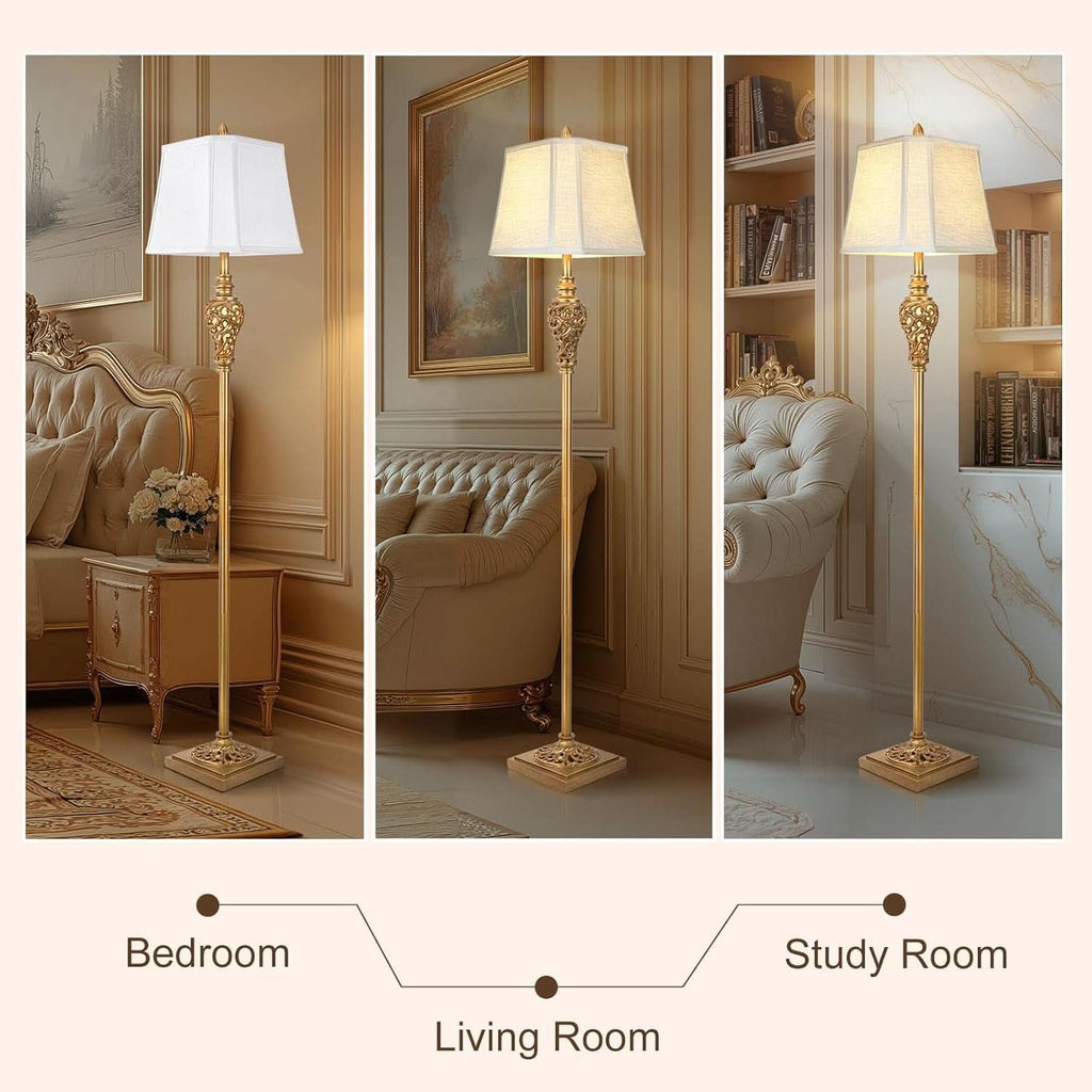 Vintage Floor Lamp With Night light 65 Inch Tall Brass-4