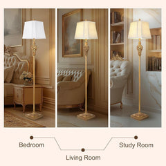 Vintage Floor Lamp With Night light 65 Inch Tall Brass-4