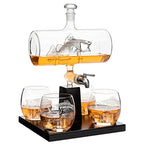 Bass Fish Wine & Whiskey Decanter Set 1100ml-0