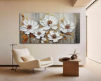Premium Canvas Textured Floral Wall Art 58x29 Inches-4