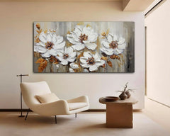 Premium Canvas Textured Floral Wall Art 58x29 Inches-4
