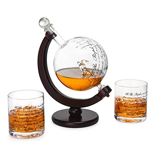 Lady Justice Law U.S. Constitution Whiskey & Wine Decanter Set - 850ml-0
