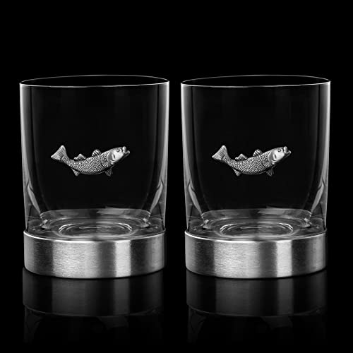 Fish Whiskey, Wine & Water Glasses Set of 2-0