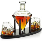 Diamond Whiskey Decanter - 2 Diamond Glasses (750 ML DECANTER)-0