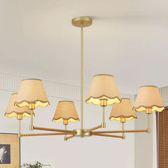 Elegant Gold Rattan Farmhouse Chandelier Pendant Light-0