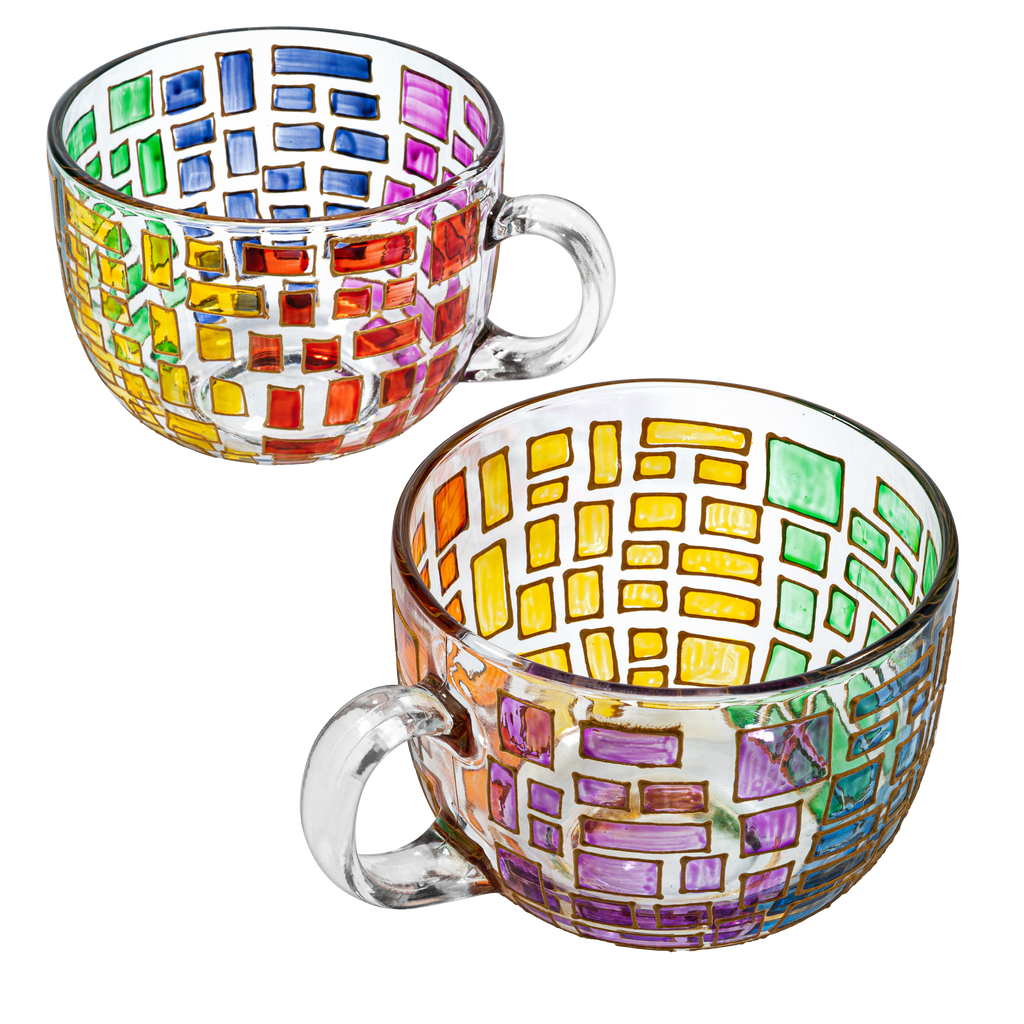 Renaissance Stained Glass Windows Mugs, Set of 2
