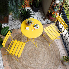 Weather-Resistant 3-Piece Folding Bistro Set for Outdoors-0