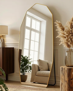 Full Length Mirror Seventy One Inches By Thirty Two Inches Gold Diamond Frame-0