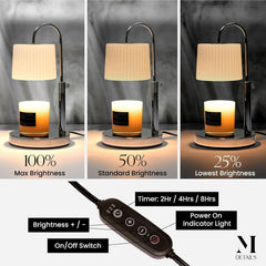 Dimmable Silver Chrome Candle Warmer Countdown Timer