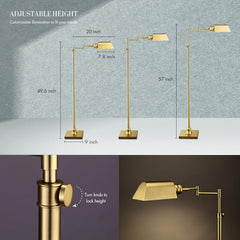 Pharmacy Floor Lamp Antique Brass Height Adjustable-3