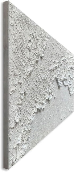48 x 24 inch White Textured Oceanic Wave Wall Art-0
