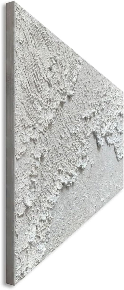 48 x 24 inch White Textured Oceanic Wave Wall Art-0