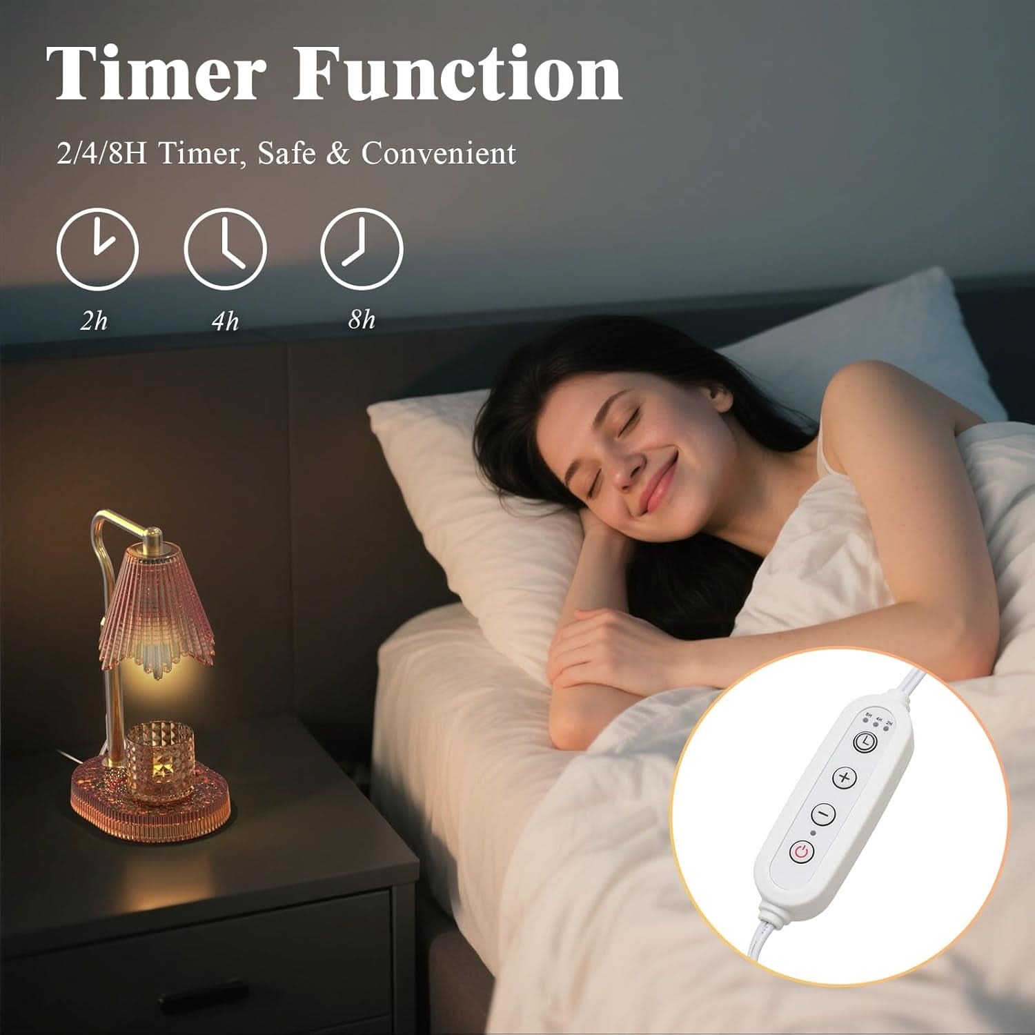 Candle Warmer Lamp With Timer Adjustable Brightness
