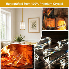 Brushed Gold Crystal Pendant Lights Kitchen Island-2