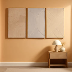 Neutral Oversized 3D Textured Abstract Expressionist Wall Art-0