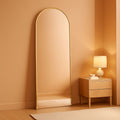 Nanoglass Arch Full Length Standing Mirror 71x26 In Gold-4