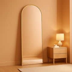 Nanoglass Arch Full Length Standing Mirror 71x26 In Gold-4