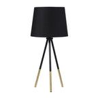 20" Gold Tripod Table Lamp With Black Empire Shade-1