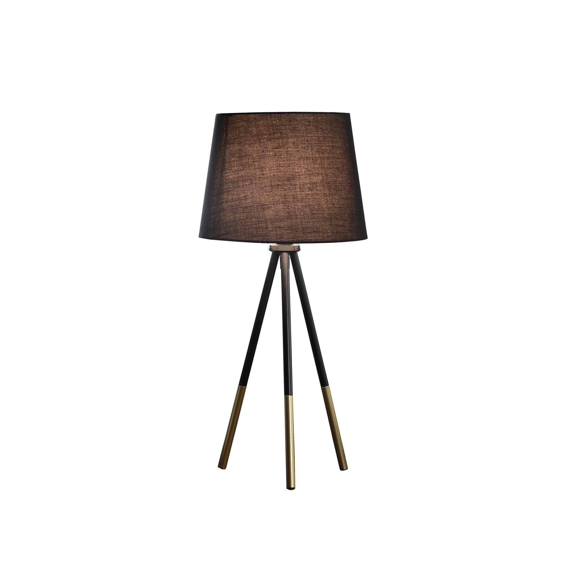 20" Gold Tripod Table Lamp With Black Empire Shade-2