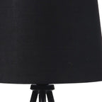 20" Gold Tripod Table Lamp With Black Empire Shade-5