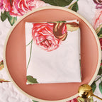 DaDa Bedding Set of 4-Pieces Romantic Roses Pink Floral Dining Table Napkins 18" x 18" (879)-2