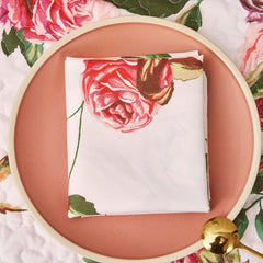 DaDa Bedding Set of 4-Pieces Romantic Roses Pink Floral Dining Table Napkins 18" x 18" (879)-2