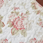 DaDa Bedding Hint of Mint Cottage Floral Roses Quilted Cotton Dining Table Runner (3036)-2