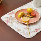 DaDa Bedding Set of 4-Pieces Dainty Cottage Floral Roses Quilted Cotton Dining Table Placemats 13” x 19” (3036)-4