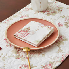 DaDa Bedding Set of 4-Pieces Hint of Mint Floral Cotton Dining Table Napkins 18" x 18" (3036)-1