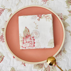 DaDa Bedding Set of 4-Pieces Hint of Mint Floral Cotton Dining Table Napkins 18" x 18" (3036)-2