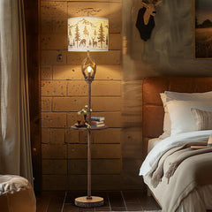 Sixty Five Inch Tall Rustic Deer Antler Floor Lamp Nightlight-4