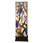 18" Tiffany Style Floral Dark Brown Base Table Lamp-2