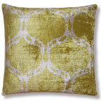 Olive Green Silk Velvet Pillow 20x20 | Handmade Designer Accent Cushion