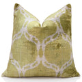Olive Green Silk Velvet Pillow 20x20 | Handmade Designer Accent Cushion