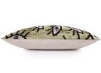 Handmade Evil Eye Silk Velvet Pillow – 16x16 Green & Black Cushion